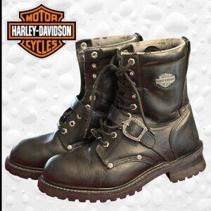 Harley-Davidson Leather Biker Boots – Size 9 Wide